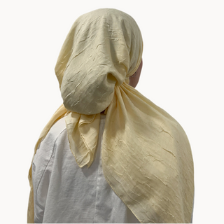 Butter Yellow Bamboo Crepe Pre-Tied Scarf