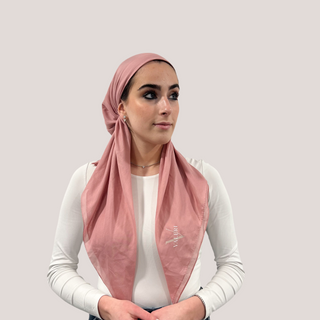 Pink Cotton Pre-Tied Scarf