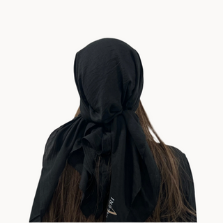 Black Cotton 2.0 Triangle Scarf