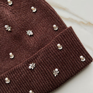 Aurora Pearl Chocolate Cuff Beanie