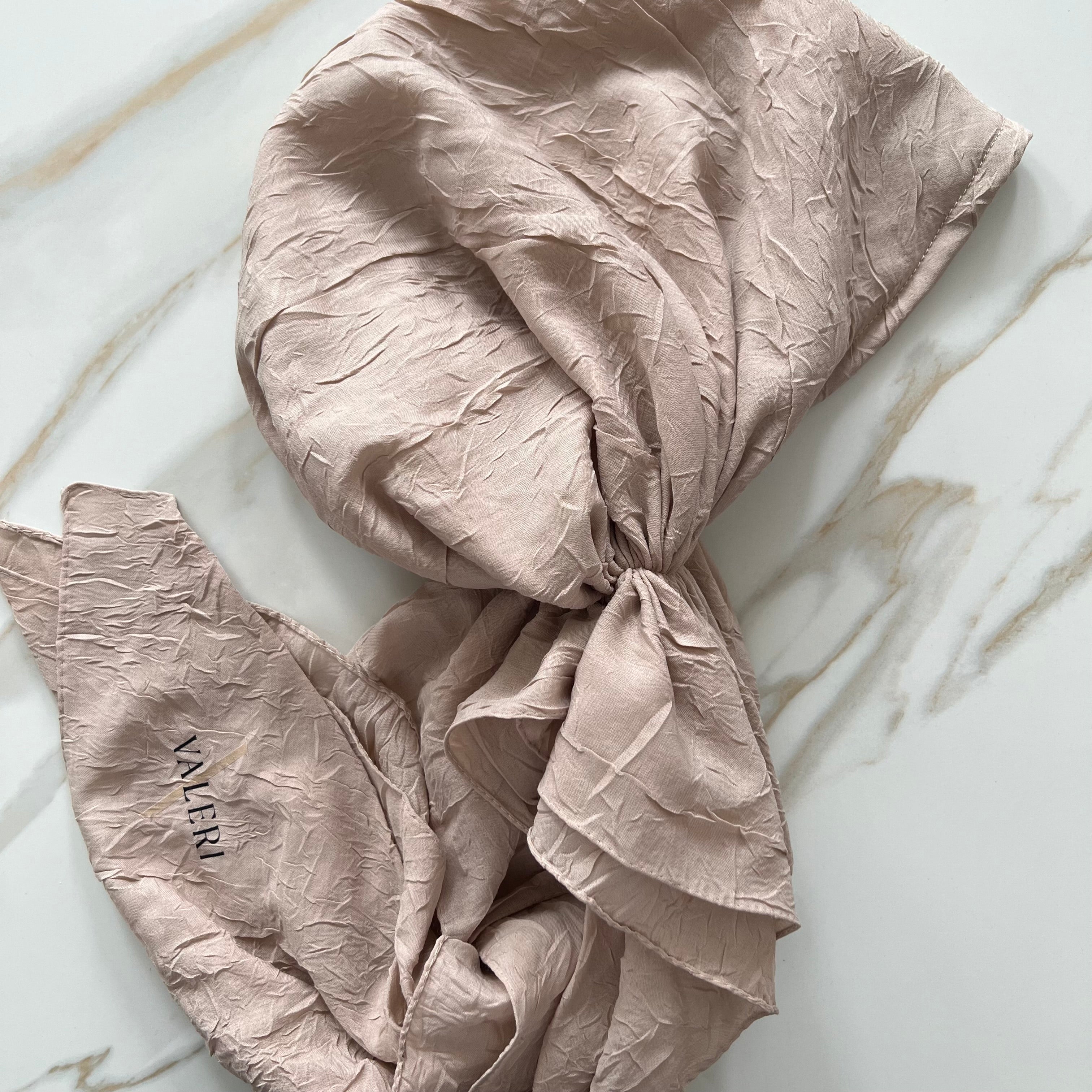 Beige Bamboo Pre-Tied Scarf