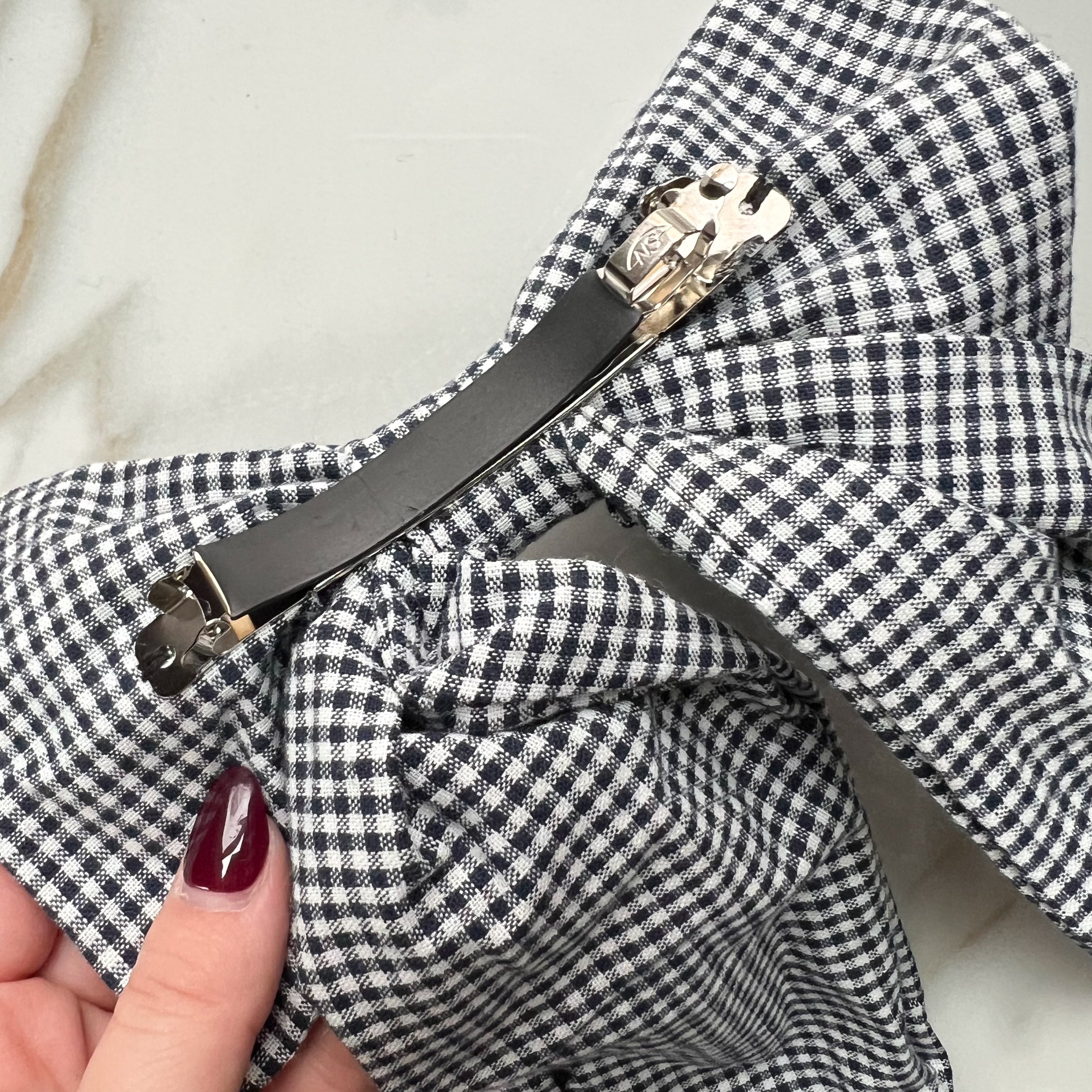 Checkered Embellished Bow
