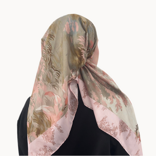 Blush Toile Open Pre-Tied Scarf