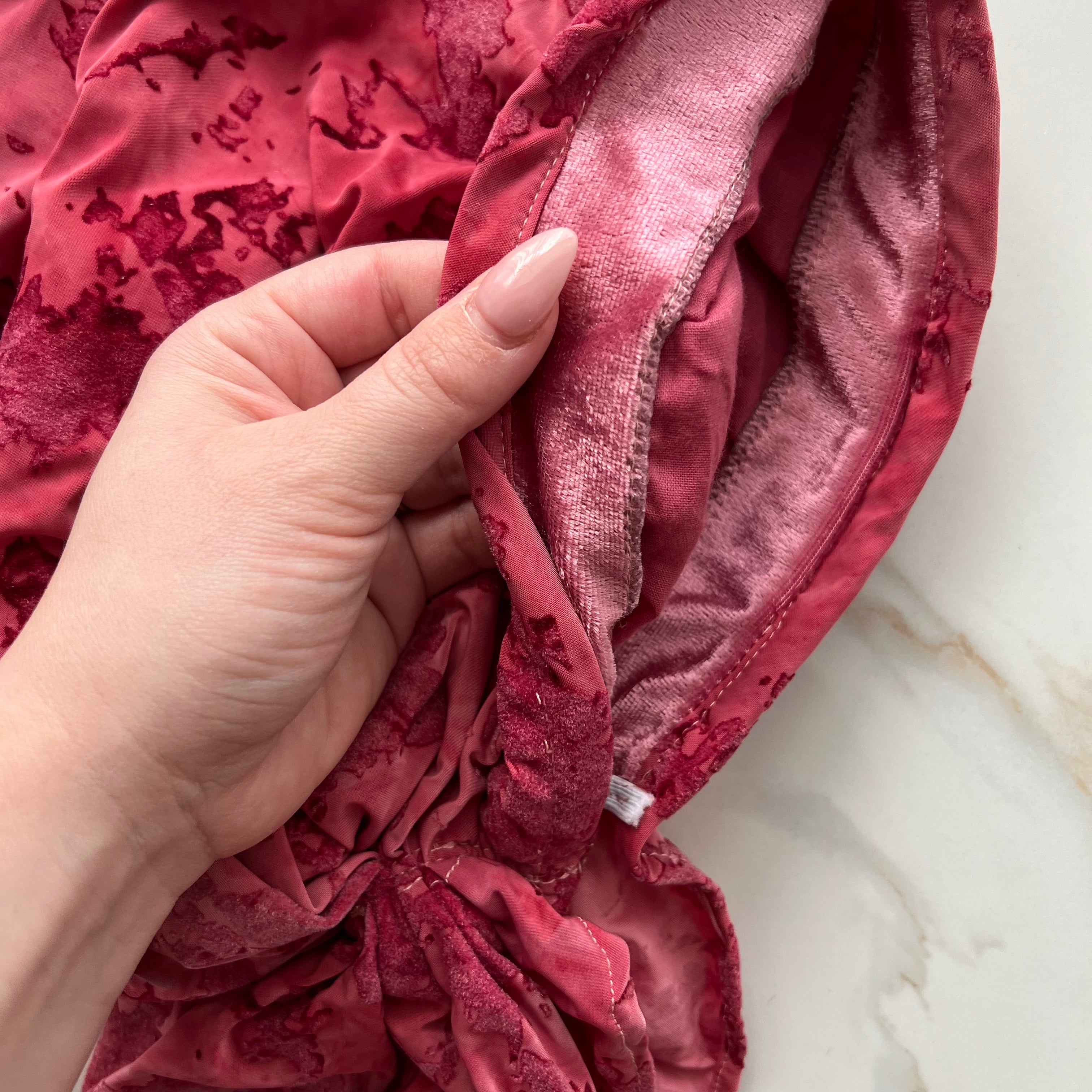 Sophia Suede Pre-Tied Scarf - Raspberry