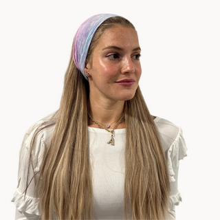 Purple Tie Dye Crinkle Wide Headband