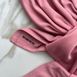 Pink Dri Fit "Worth It" Scarf by Alyssa