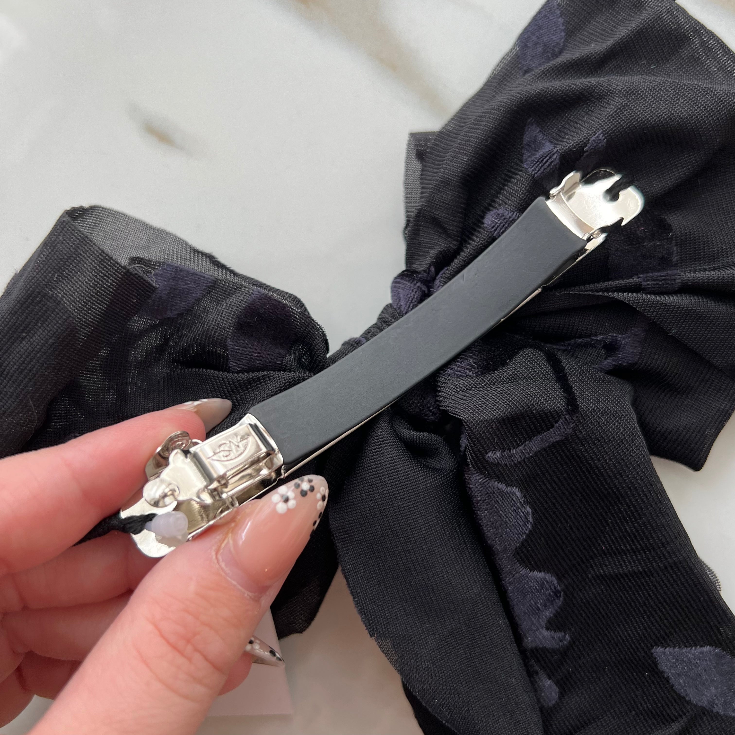 Rosa Velvet Bow - Midnight