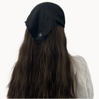 Black Bamboo Crepe Ready-Tied Bandana