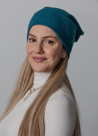 Teal Heathered Knit Beanie