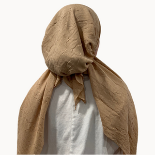 Caramel Cloud Bamboo Crepe Pre-Tied Scarf