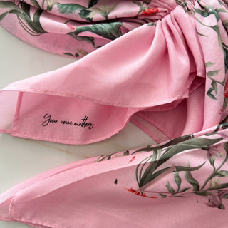 Pink Poppy Pre-Tied Scarf