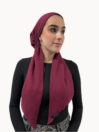 Cranberry Crinkle Pre-Tied Scarf