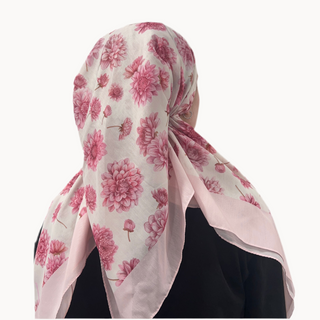 Blushing Dahlia Open Pre-Tied Scarf