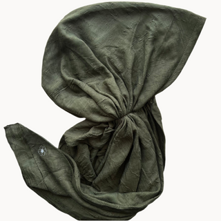 Moss Bamboo Crepe Pre-Tied Scarf
