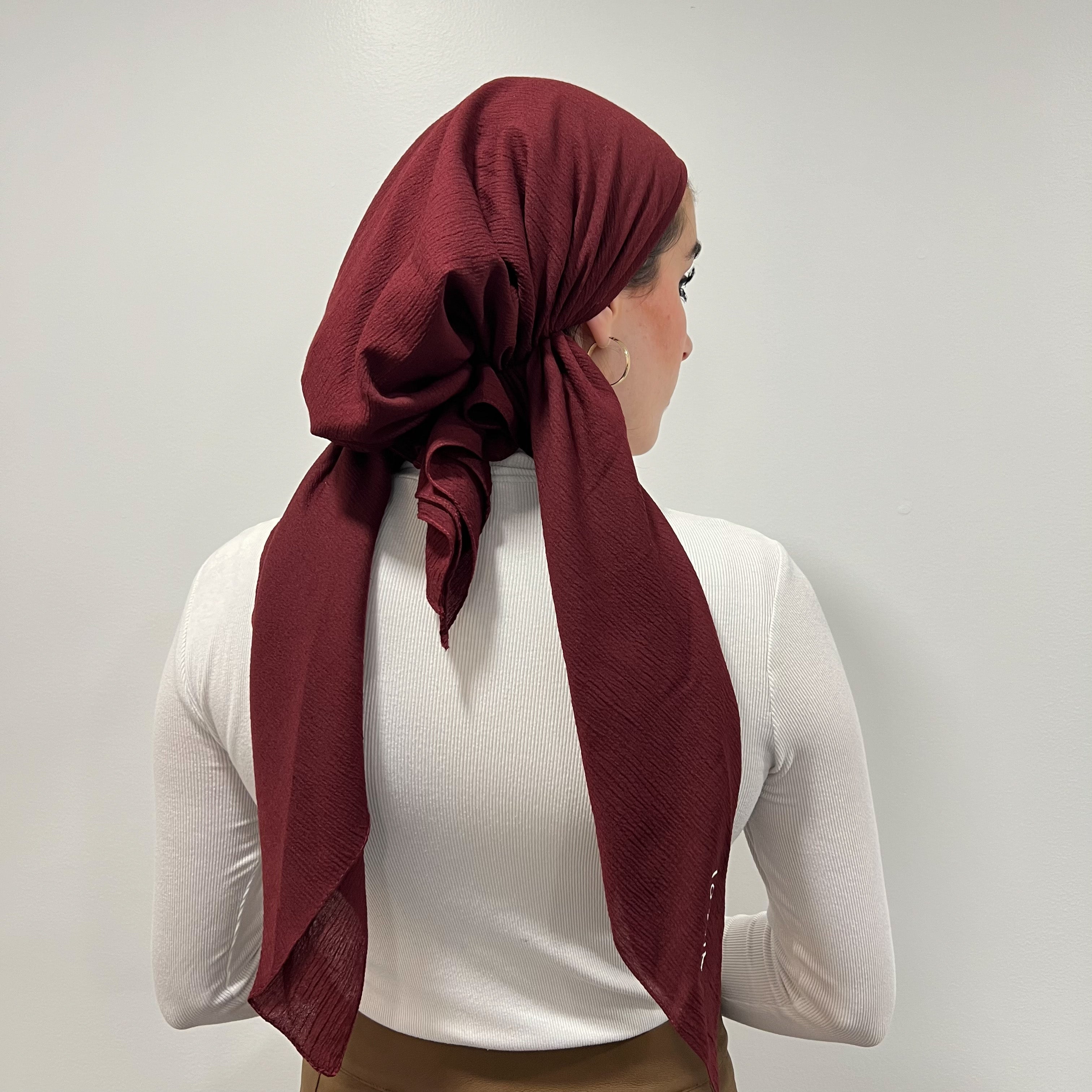 Crinkle Pre-Tied - Burgundy