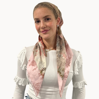 Blush Toile Pre-Tied Scarf