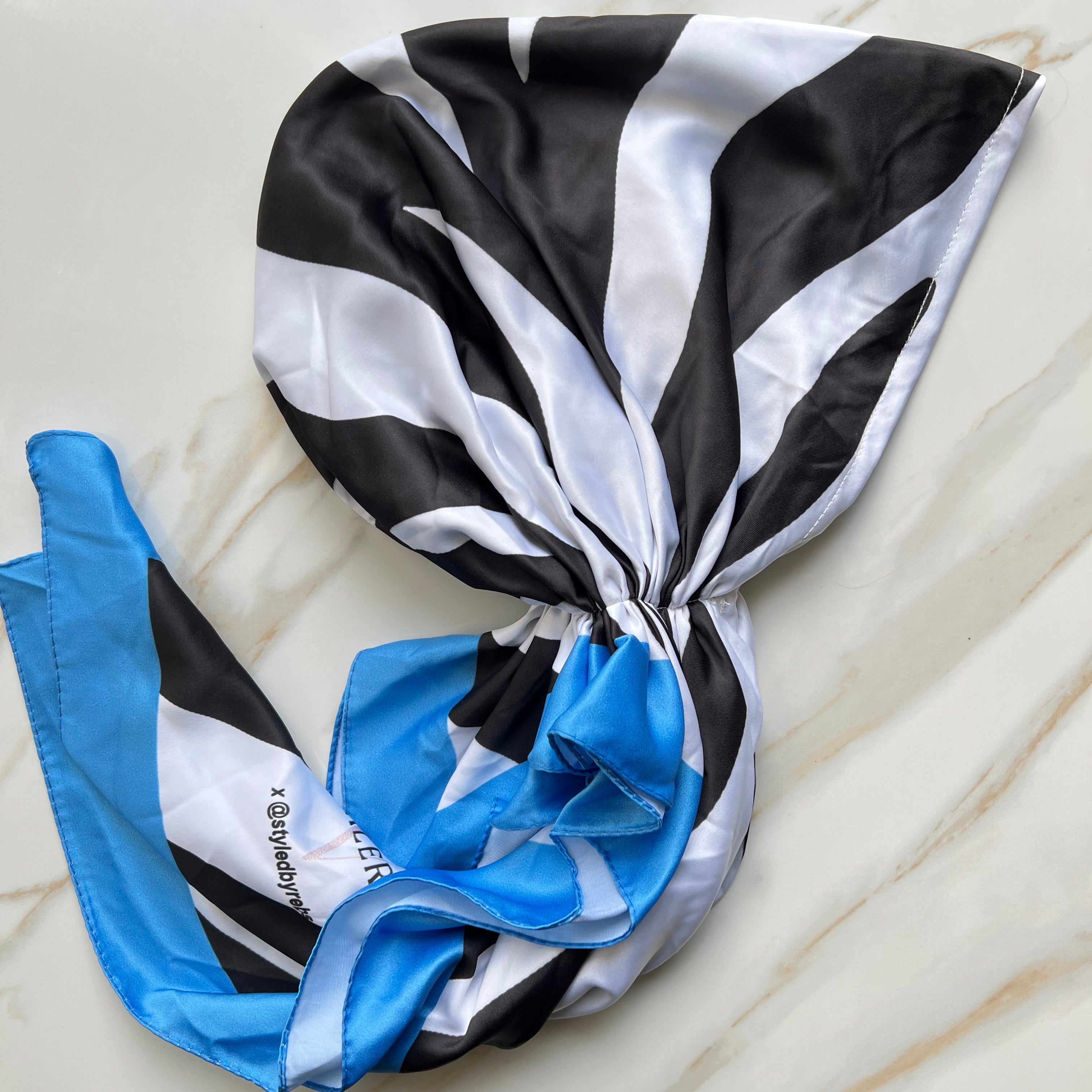 @Styledbyrebs X Valeri Zebra Satin Pre-Tied Scarf