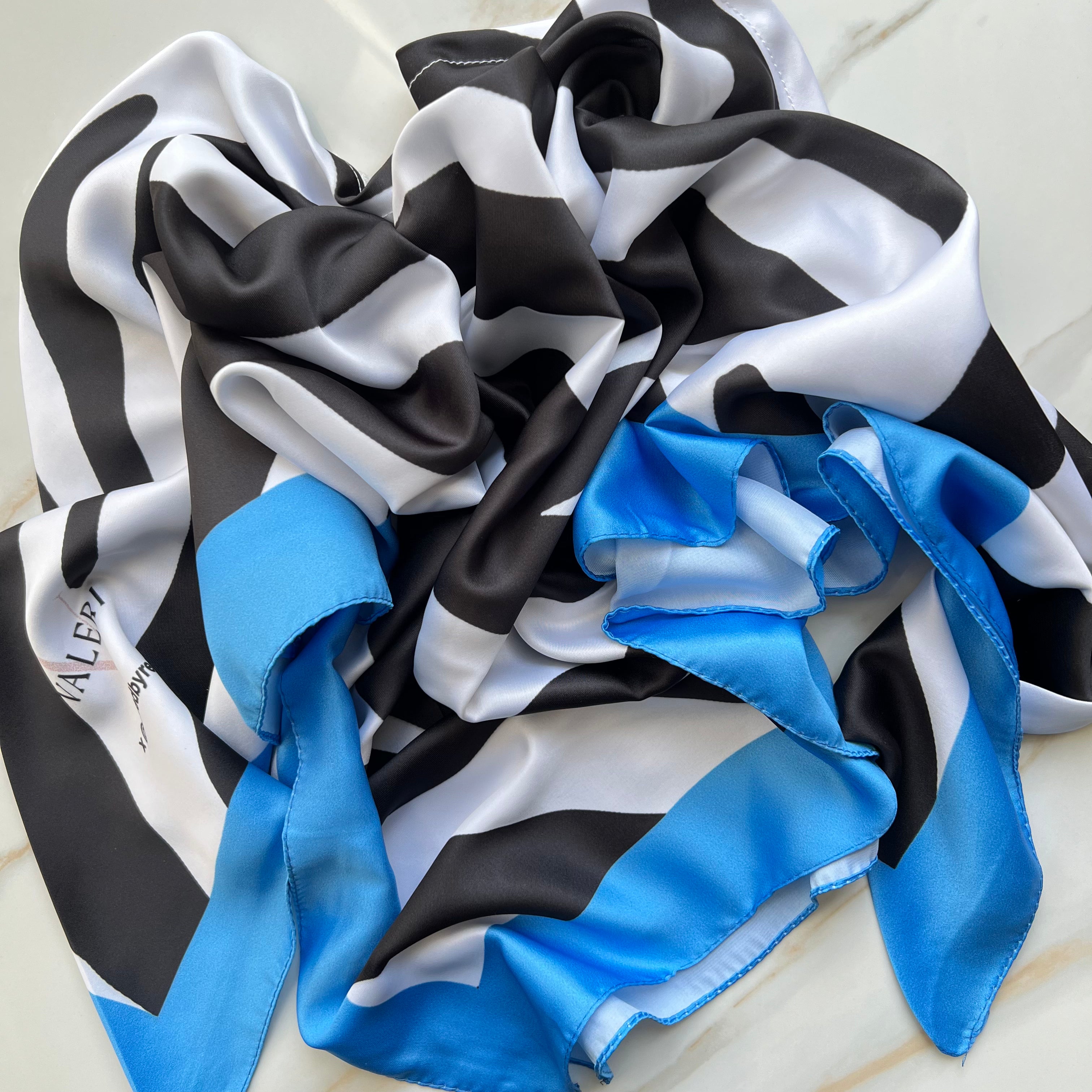 @Styledbyrebs X Valeri Zebra Satin Triangle Scarf
