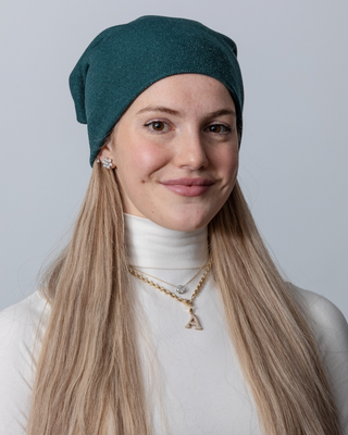 Green Shimmer Knit Beanie