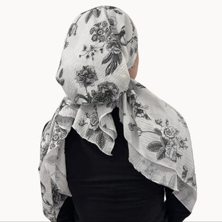 Fleur Noire Light Crinkle Pre-Tied Scarf