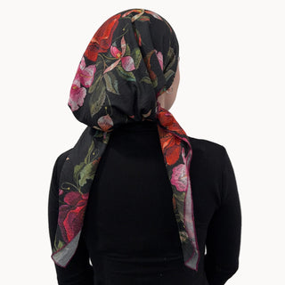 Crimson Garden Triangle Scarf