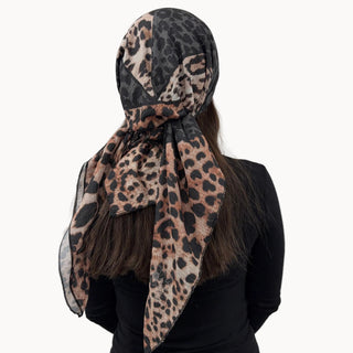 Leopard Mix Square Scarf
