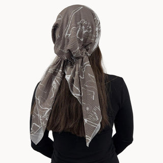 Cocoa Daffodil Square Scarf