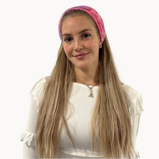 Pink Marble Crinkle Wide Headband