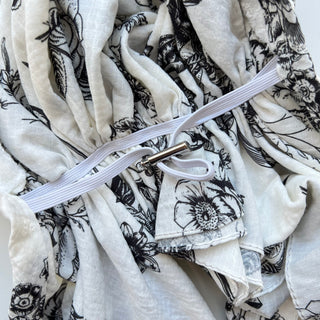 Fleur Noire Light Crinkle Pre-Tied Scarf