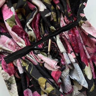 Merlot Bloom Light Crinkle Pre-Tied Scarf