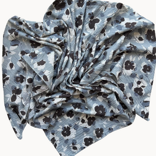 Dusky Bloom Light Crinkle Triangle Scarf