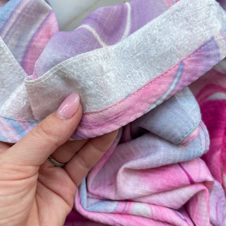 Cotton Candy Marble Light Crinkle Triangle Scarf