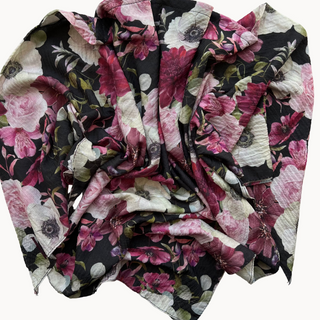 Merlot Bloom Light Crinkle Triangle Scarf