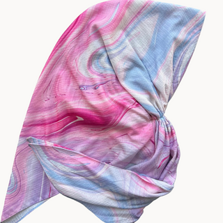Cotton Candy Marble Light Crinkle Open Pre-Tied Scarf