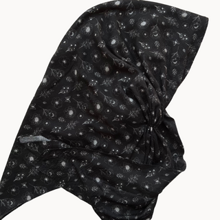 Valeri Signature Bloom Black Light Crinkle Open Pre-Tied Scarf