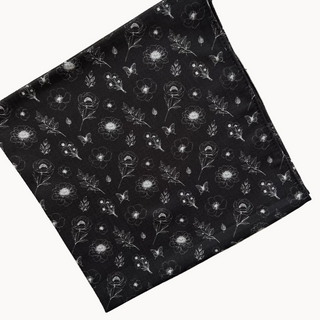 Valeri Signature Bloom Black Light Crinkle Square Scarf