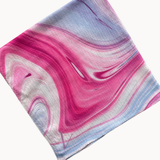 Cotton Candy Marble Light Crinkle Square Scarf
