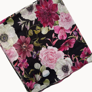 Merlot Bloom Light Crinkle Square Scarf