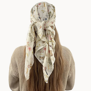 Meadow Whispers Light Crinkle Triangle Scarf