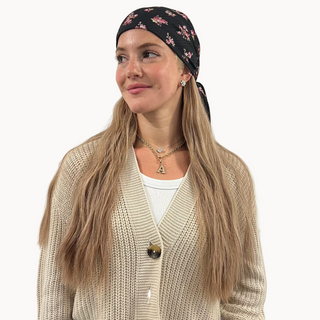 Midnight Rose Light Crinkle Triangle Scarf
