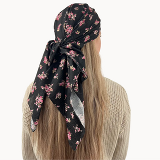 Midnight Rose Light Crinkle Triangle Scarf