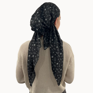 Valeri Signature Bloom Black Light Crinkle Pre-Tied Scarf