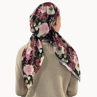 Merlot Bloom Light Crinkle Pre-Tied Scarf