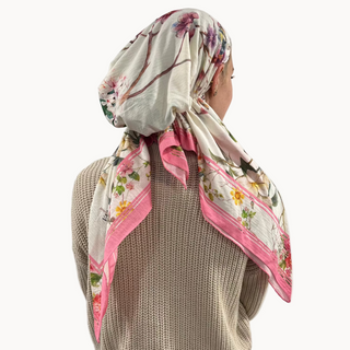 Jardin Rose Light Crinkle Pre-Tied Scarf