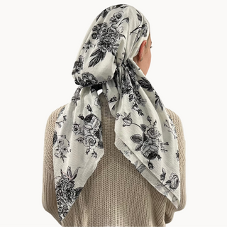 Fleur Noire Light Crinkle Pre-Tied Scarf