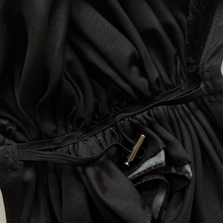 Black Solid Pre-Tied Scarf