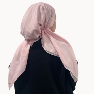 Powder Pink Solid Pre-Tied Scarf