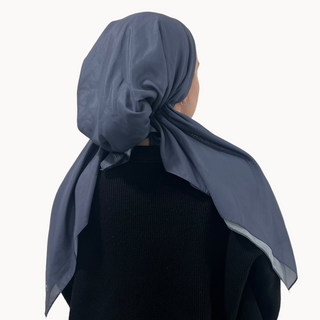 Midnight Blue Solid Pre-Tied Scarf