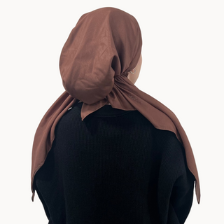 Mocha Brown Solid Pre-Tied Scarf