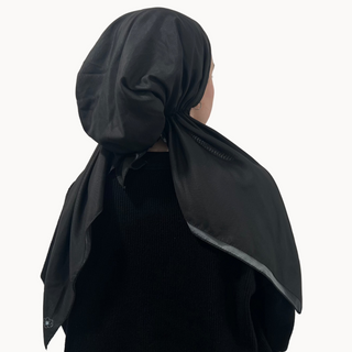 Black Solid Pre-Tied Scarf